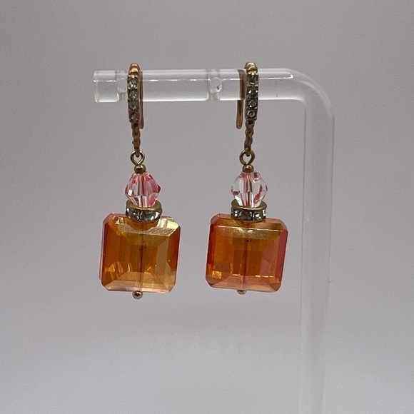 Topaz Colored beaded Drop Earrings - Pre-owned - Picture 3 of 12